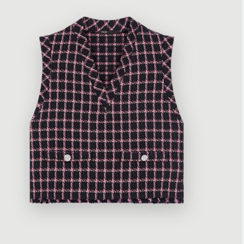 Sleevless plaid top maje women   size 3 (large)